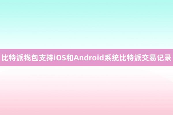 比特派钱包支持iOS和Android系统比特派交易记录