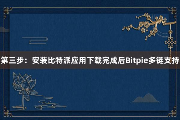 第三步：安装比特派应用下载完成后Bitpie多链支持