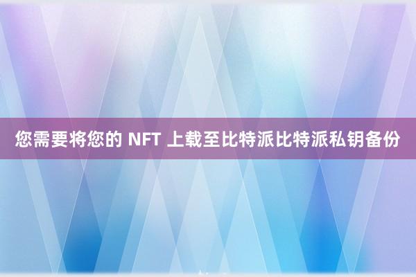 您需要将您的 NFT 上载至比特派比特派私钥备份