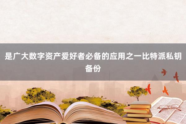 是广大数字资产爱好者必备的应用之一比特派私钥备份