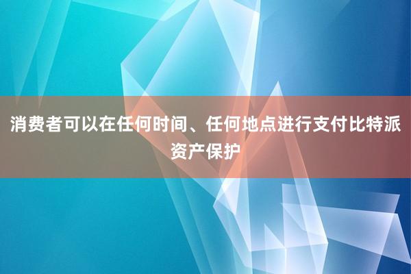 消费者可以在任何时间、任何地点进行支付比特派资产保护