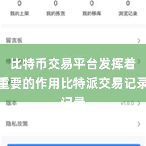 比特币交易平台发挥着重要的作用比特派交易记录