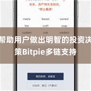 帮助用户做出明智的投资决策Bitpie多链支持