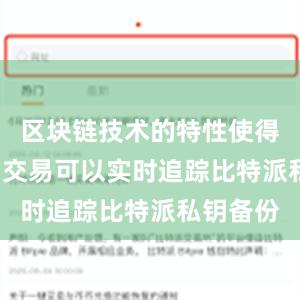 区块链技术的特性使得USDT的交易可以实时追踪比特派私钥备份